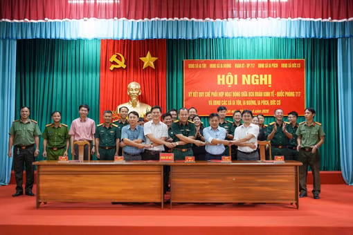 Đoàn Kinh tế - Quốc phòng 717 ký kết Quy chế phối hợp với 4 xã