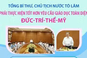 Tổng Bí thư, Chủ tịch nước Tô Lâm: Phải thực hiện tốt hơn yêu cầu giáo dục toàn diện đức-trí-thể-mỹ