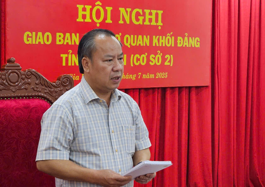 Phó Bí thư Tỉnh ủy, Trưởng Đoàn Đại biểu Quốc hội tỉnh Châu Ngọc Tuấn phát biểu kết luận tại buổi làm việc. Ảnh: Đức Hải 9-7.jpg
