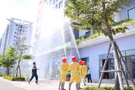 Thực tập phòng cháy chữa cháy tại chung cư Ecohome Nhơn Bình