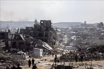 Cảnh đổ nát do xung đột tại Jabalia, phía Bắc Dải Gaza ngày 24-10-2025. 