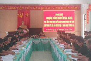 Đoàn Công tác Bộ Tổng tham mưu kiểm tra công tác biên phòng tại Đồn Biên phòng Cửa khẩu Quốc tế Lệ Thanh