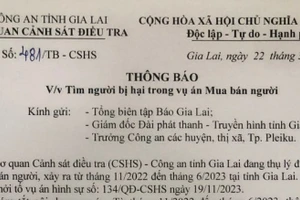 Thông báo tìm bị hại trong vụ án mua bán người liên quan đến bị can Vũ Thị Khánh Huyền