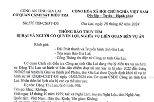 Truy tìm bị hại liên quan đến vụ án lừa đảo chiếm đoạt tài sản