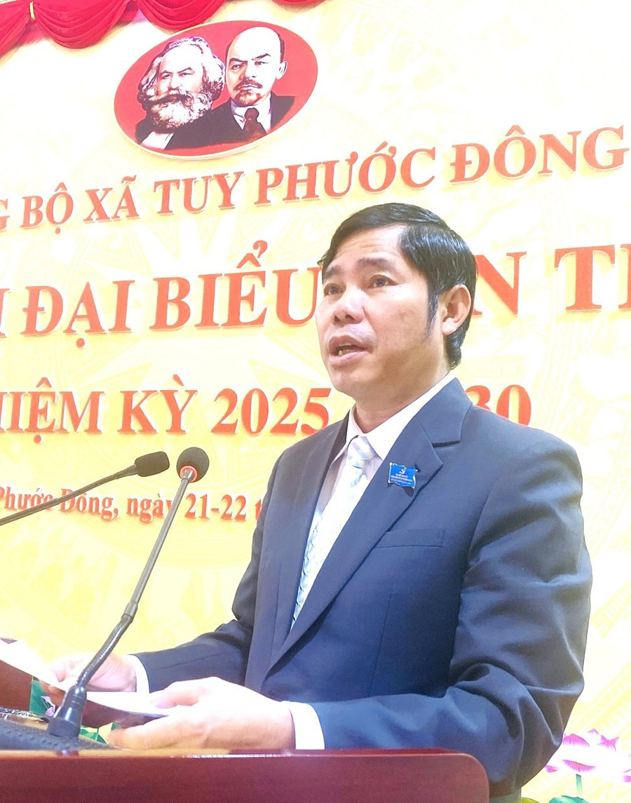 សមមិត្ត Tran Minh Son ថ្លែងមតិនៅមហាសន្និបាត។ រូបថត៖ N.T 2.jpg