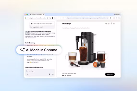 Chế độ "AI Mode" mới trên Chrome cho phép người dùng đối thoại và tóm tắt nội dung trang web ngay trong một cửa sổ duy nhất.