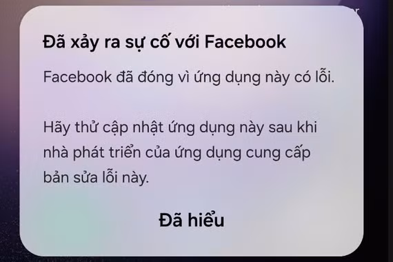 Người dùng tại Việt Nam liên tục gặp thông báo lỗi "Đã xảy ra sự cố với Facebook" khi truy cập.