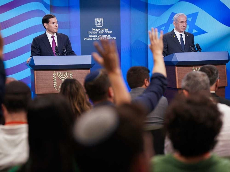 Ngoại trưởng Mỹ Marco Rubio và Thủ tướng Israel Benjamin Netanyahu tại cuộc họp báo chung. Ảnh: anews rubio-netanyahu.jpg