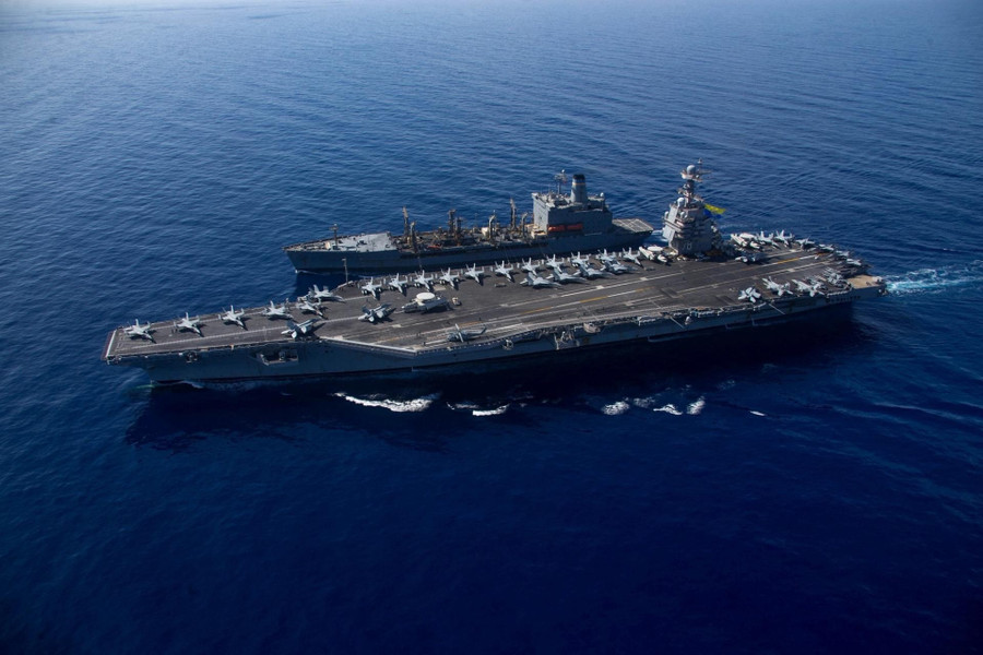 Tàu khu trục tên lửa USS Gerald R. Ford. Ảnh: Semafor d1743b12de516a4417fb12de45f66833.jpg