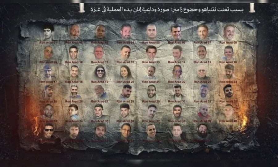 Bức ảnh do Hamas đăng ngày 20/9, tập hợp chân dung các con tin Israel đang bị nhóm giam tại Dải Gaza. Ảnh: NDTV 10ag8hps-israel-hostage-625x30-6.jpg
