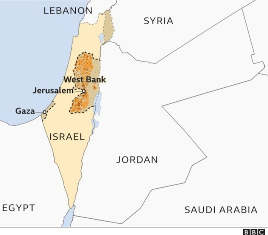 Người Palestine sống tập trung ở Dải Gaza và Bờ Tây. Đồ họa: BBC tong-thong-my-ra-toi-hau-thu-cho.jpg