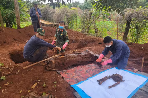Phát hiện và quy tập 3 hài cốt liệt sĩ tại xã Ia Boòng