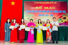 Thí sinh Nguyễn Thị Kiên Giang đạt giải nhất hội thi giáo viên chủ nhiệm lớp giỏi phường Thống Nhất