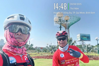 Hai cua-rơ Gia Lai đạp xe xuyên Việt đồng hành cùng Cúp Truyền hình TP. Hồ Chí Minh