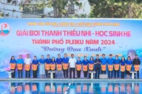 Pleiku: Hơn 150 học sinh tham gia giải bơi “Đường đua xanh”