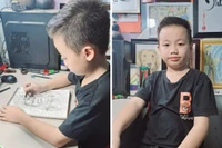 Cậu bé lớp 4 ở Đắk Lắk 'gây mê' trên TikTok nhờ tài vẽ tranh đẹp mê ly