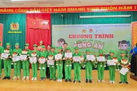 57 thiếu nhi hoàn thành chương trình Học làm chiến sĩ công an