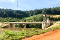Công trình nhà máy thuỷ điện Krông Pa 2 (xã Đak Rong, huyện Kbang). Ảnh: V.T
