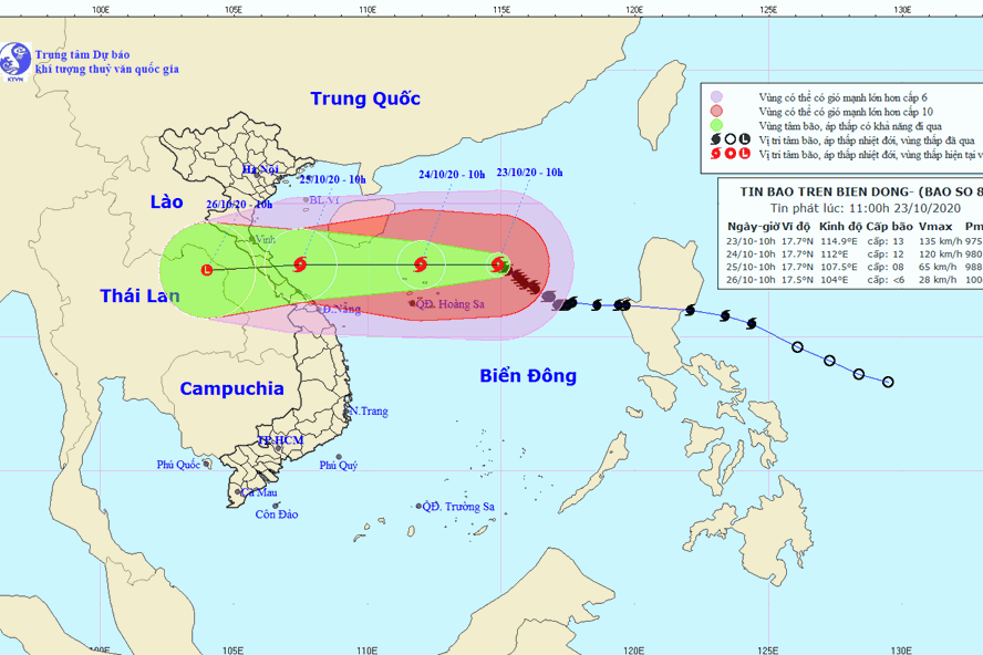 Vị trí và đường đi của bão số 8. Ảnh: Trung tâm Dự báo KTTV Quốc gia. Vị trí và đường đi của bão số 8. Ảnh: Trung tâm Dự báo KTTV Quốc gia.