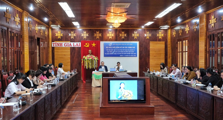 Quang cảnh hội nghị tại điểm cầu Gia Lai. Ảnh: Minh Châu Quang cảnh hội nghị tại điểm cầu Gia Lai. Ảnh: Minh Châu