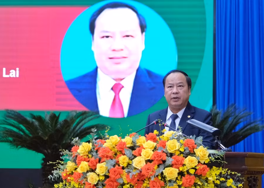 Đồng chí Châu Ngọc Tuấn-Phó Bí thư Thường trực Tỉnh ủy,Trưởng đoàn Đại biểu Quốc hội tỉnh Gia Lai phát biểu chào mừng hội thảo. Ảnh: Hoàng Ngọc