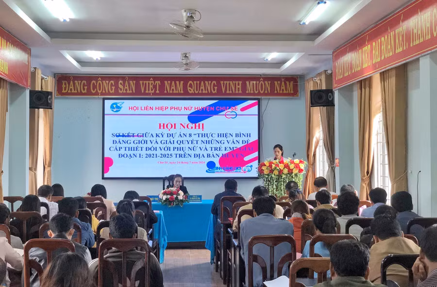 Dự án 8 được triển khai tại 15 làng đặc biệt khó khăn của 5 xã: Ayun, Hbông, Ia Ko, Ia Blang, Albá (huyện Chư Sê) góp phần thực hiện hiện bình đẳng giới vùng đồng bào dân tộc thiểu số. Ảnh: Minh Châu