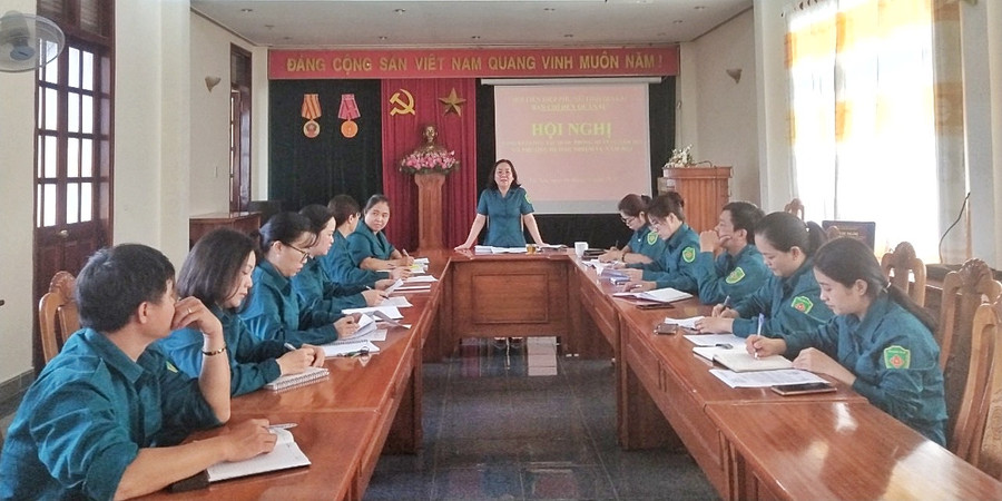 Ban Chỉ huy Quân sự cơ quan Hội Liên hiệp phụ nữ tỉnh triển khai nhiệm vụ năm 2024. Ảnh: Minh Châu Ban Chỉ huy Quân sự cơ quan Hội Liên hiệp phụ nữ tỉnh triển khai nhiệm vụ năm 2024. Ảnh: Minh Châu