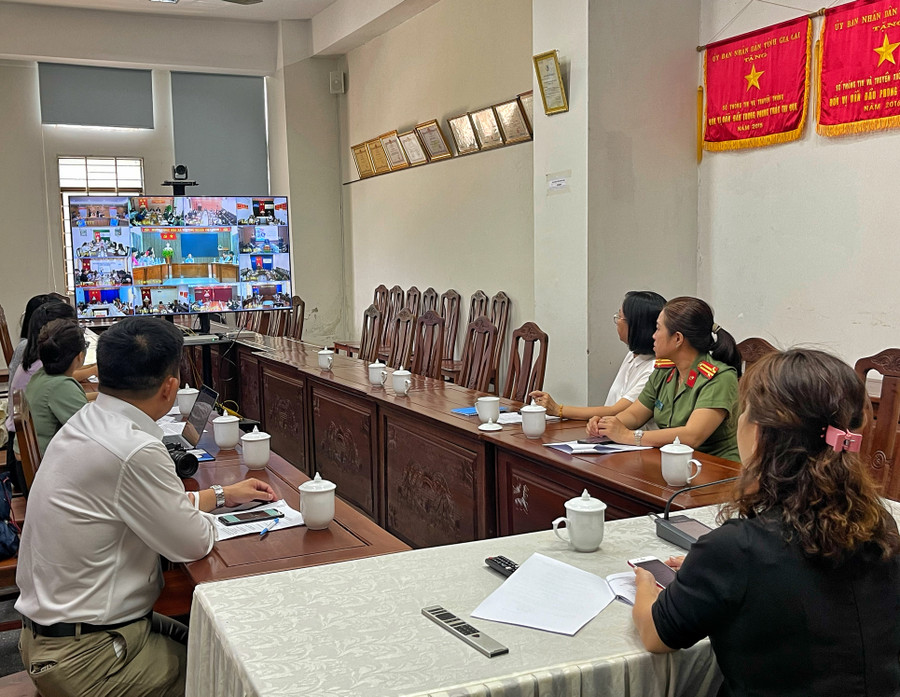 Quang cảnh lễ phát động tại điểm cầu tình Gia Lai. Ảnh: Hoàng Ngọc