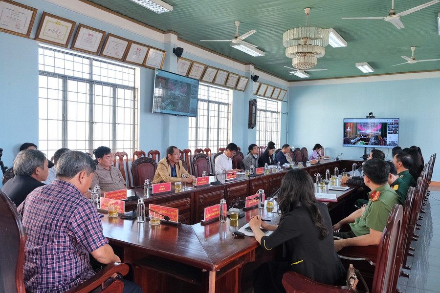 Quang cảnh họp báo tại điểm cầu Gia Lai. Ảnh: Minh Châu