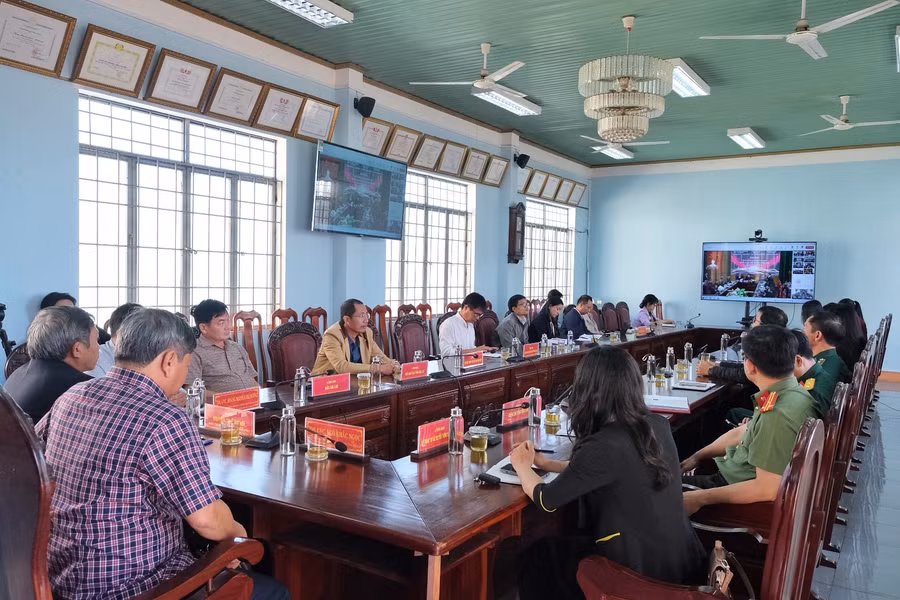 Quang cảnh họp báo tại điểm cầu Gia Lai. Ảnh: Minh Châu