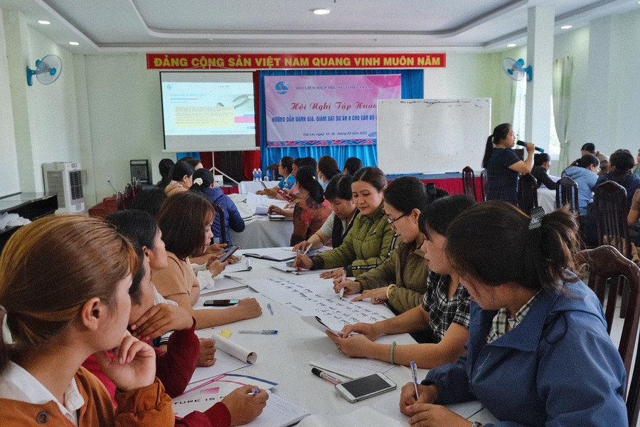 Học viên tham gia lớp tập huấn. Ảnh: Minh Châu