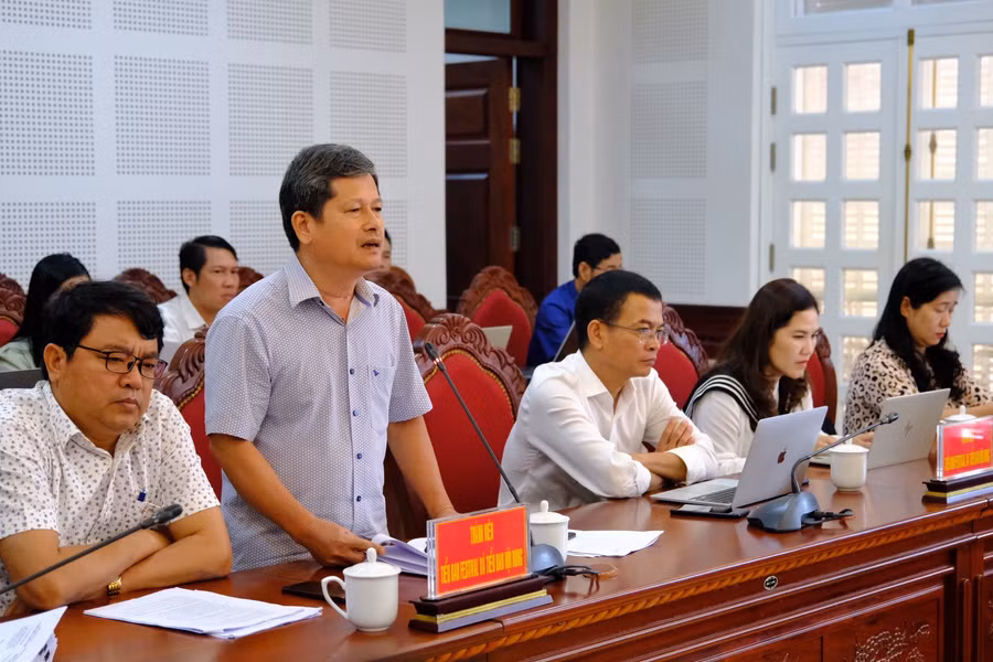 Đại diện huyện Ia Grai phát biểu tại cuộc họp. Ảnh: Hoàng Ngọc