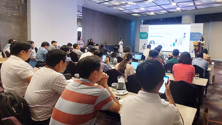 Quang cảnh lớp tập huấn chuyển đổi số báo chí. Ảnh: T.Đ