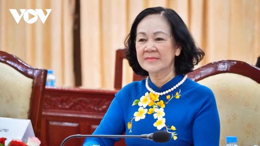Ủy viên Bộ Chính trị, Thường trực Ban Bí thư Trương Thị Mai. Ảnh nguồn VOV.