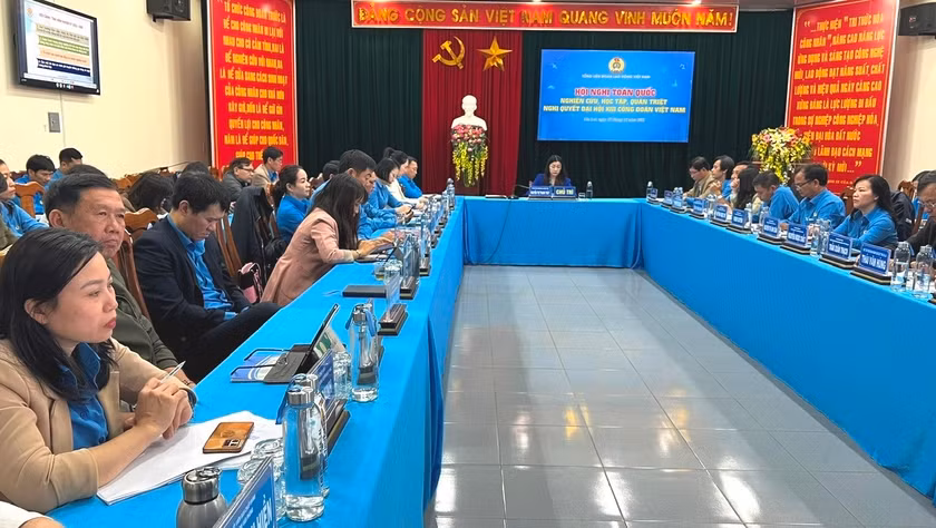 Quang cảnh Hội nghị tại điểm cầu LĐLĐ tỉnh Gia Lai. Ảnh: Đinh Yến