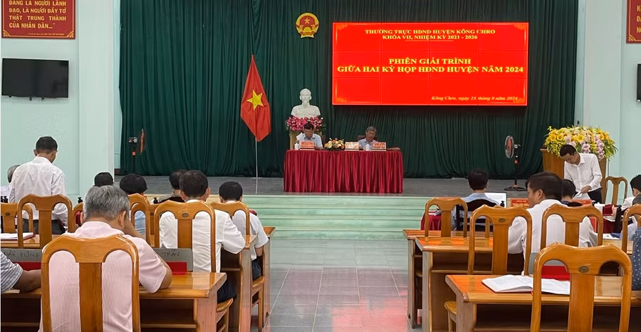 Quang cảnh phiên giải trình. Ảnh: Phương Liên