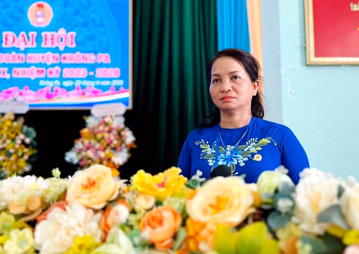 Bà Rơ Lan Nga-Phó Chủ tịch LĐLĐ tỉnh. Ảnh: Đ.Y