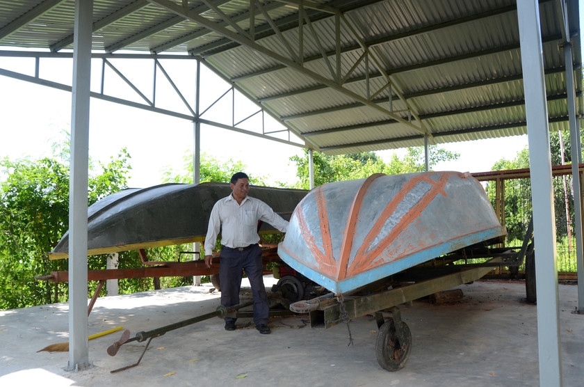 Xã Ia Broăi (huyện Ia Pa) được trang bị 2 xuồng máy để phòng-chống lũ. Ảnh: Trần Đức