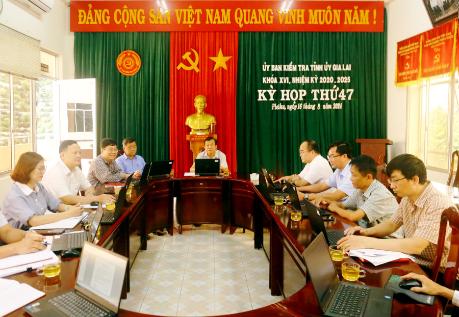 Quang cảnh Kỳ họp thứ 47 của Ủy ban Kiểm tra Tỉnh ủy Gia Lai. Ảnh: Đ.V