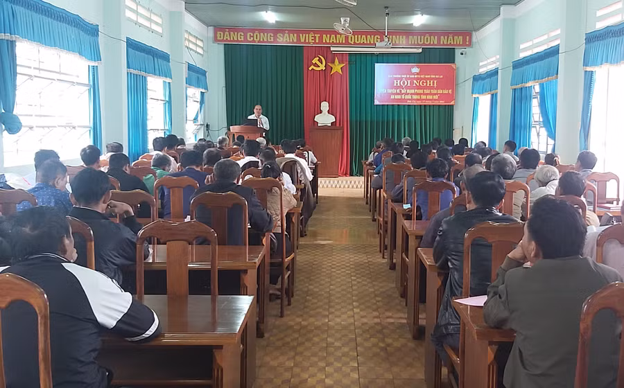 Quang cảnh hội nghị tuyên truyền tại huyện Đức Cơ. Ảnh: Ngọc Anh