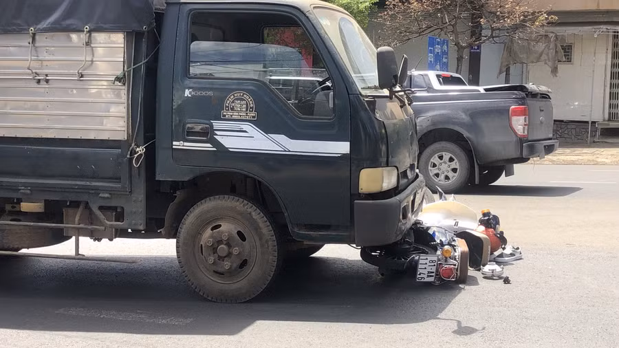 Hiện trường vụ tai nạn giao thông. Ảnh: Bảo Vy