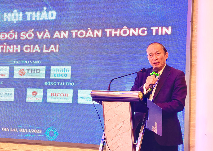 Ông Nguyễn Ngọc Cường-Phó Giám đốc Sở Khoa học và Công nghệ Gia Lai phát biểu tại hội thảo. Ảnh: Trần Dung Ông Nguyễn Ngọc Cường-Phó Giám đốc Sở Khoa học và Công nghệ Gia Lai phát biểu tại hội thảo. Ảnh: Trần Dung
