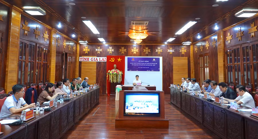 Các đại biểu tham dự lễ phát động tại điểm cầu tỉnh Gia Lai. Ảnh: Mộc Trà