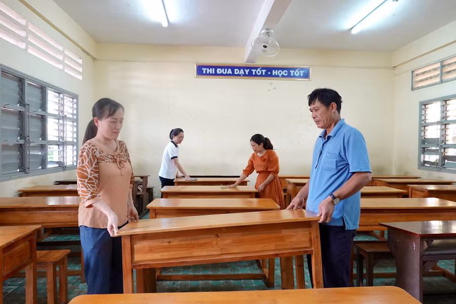 Nhiều cơ sở giáo dục trên địa bàn tỉnh Gia Lai đang tích cực chuẩn bị các điều kiện cho năm học mới 2023-2024. Ảnh: Mộc Trà