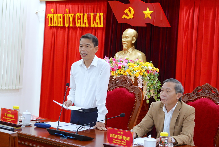 Phó Trưởng ban Tuyên giáo Trung ương Vũ Thanh Mai đánh giá cao sự nỗ lực cùng những kết quả mà tỉnh Gia Lai đã đạt được trong 10 năm thực hiện Nghị quyết số 29-NQ/TW. Ảnh: Mộc Trà Phó Trưởng ban Tuyên giáo Trung ương Vũ Thanh Mai đánh giá cao sự nỗ lực cùng những kết quả mà tỉnh Gia Lai đã đạt được trong 10 năm thực hiện Nghị quyết số 29-NQ/TW. Ảnh: Mộc Trà