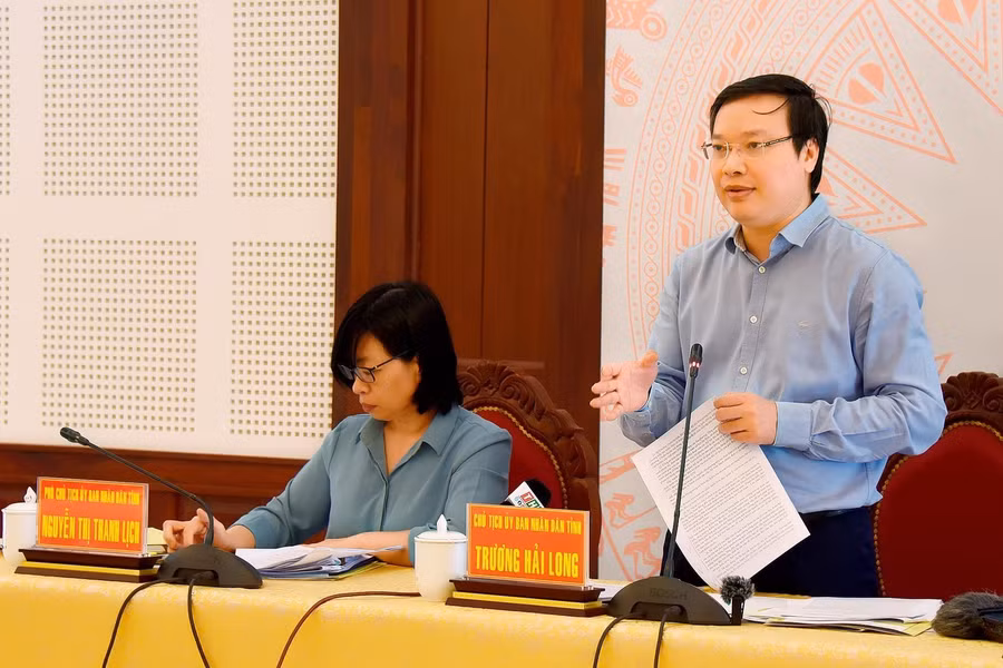 Chủ tịch UBND tỉnh Trương Hải Long phát biểu chỉ đạo tại hội nghị. Ảnh: Đức Thụy