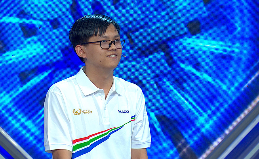 Nụ cười hạnh phúc của nam sinh Gia Lai Nguyễn Quốc Nhật Minh khi là "nhà leo núi" cuối cùng góp mặt ở vòng thi tháng 3, quý II Đường lên đỉnh Olympia năm thứ 24. Ảnh: VTV cung cấp Nụ cười hạnh phúc của nam sinh Gia Lai Nguyễn Quốc Nhật Minh khi là "nhà leo núi" cuối cùng góp mặt ở vòng thi tháng 3, quý II Đường lên đỉnh Olympia năm thứ 24. Ảnh: VTV cung cấp