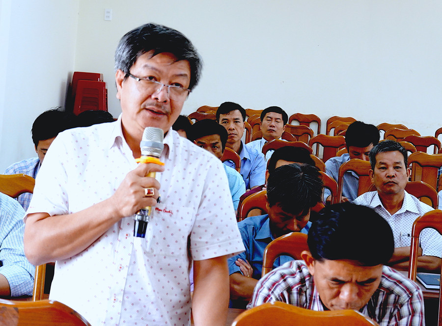 Ông Phạm Ngọc Hai-Trưởng Phòng GD-ĐT huyện Đak Đoa đề xuất nên lùi thời gian thí điểm phương thức tuyển sinh vào lớp 10 đến năm học 2025-2026 thay vì năm học 2024-2025. Ảnh: Mộc Trà