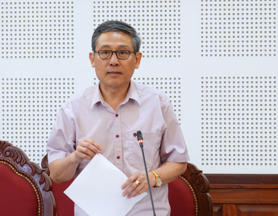 Giám đốc Sở GD-ĐT Lê Duy Định là người phát ngôn của Ban Chỉ đạo cấp tỉnh Kỳ thi tốt nghiệp THPT năm 2023. Ảnh: Mộc Trà