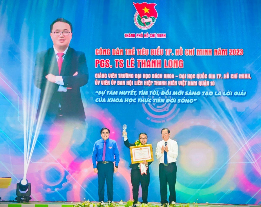 PGS.TS. Lê Thanh Long-Công dân trẻ tiêu biểu TP. Hồ Chí Minh năm 2023. Ảnh: NVCC PGS.TS. Lê Thanh Long-Công dân trẻ tiêu biểu TP. Hồ Chí Minh năm 2023. Ảnh: NVCC